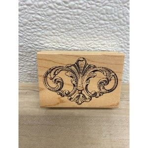 Unbranded Victorian Art Wall Plaster Wood Mounted Rubber Stamp